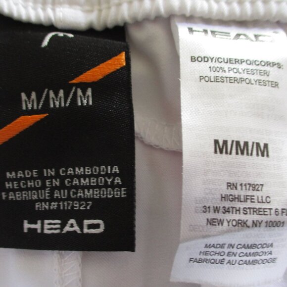 Head Mens White Elastic Drawstring Tennis Gym Short NWOT- Size 30W-34W or Medium - Picture 4 of 4
